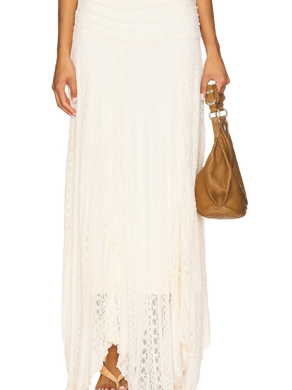 SABO Women’s Ivory Lace Maxi Skirt Medium